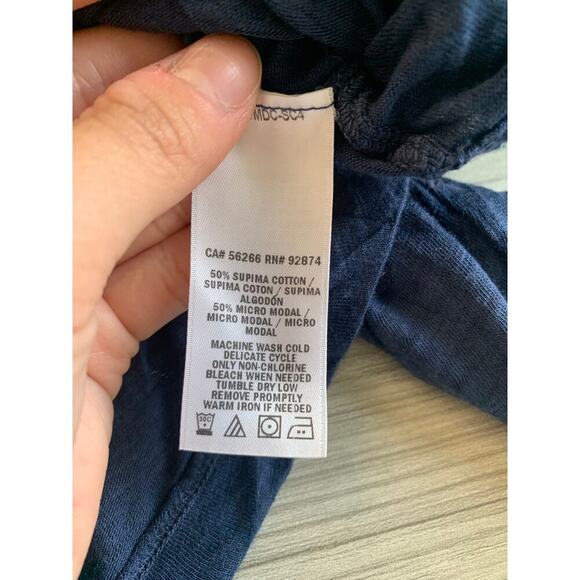 Splendid Women's Round Neck Pullover T-Shirt Long Sleeve Blue Size Small - Picture 4 of 5